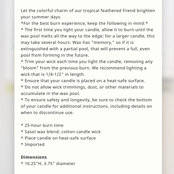 NWT | Anthro Vera Parrot Shaped Wax Candle - Picture 4 of 12